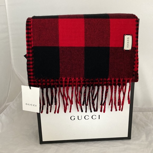 Gucci Reversible Cashmere and Wool Scarf - Picture 9 of 10